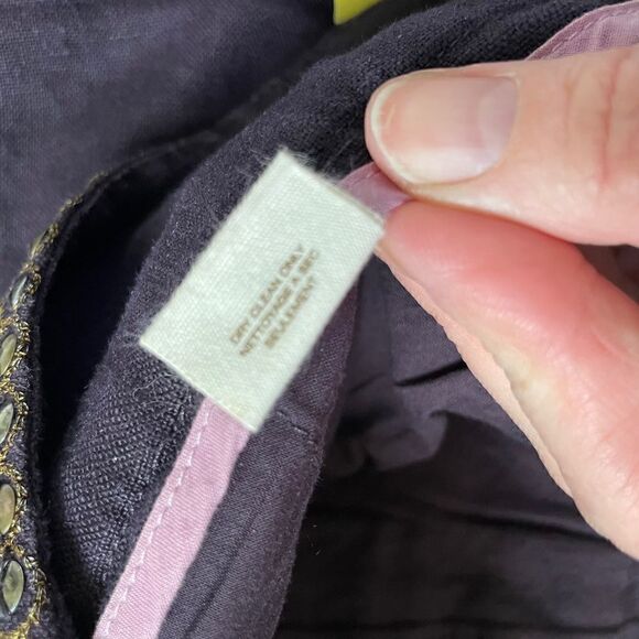 Idra Anthropologie Linen Plum Wide Leg Flare Low Rise Trousers Pants 4 32 - Picture 3 of 7